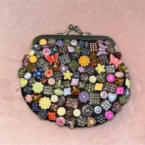 Vintage beaded kiss lock coin purse unbranded